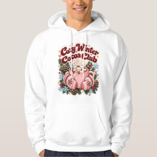 Cozy Winter Cocoa Club Festive Holiday Hoodie