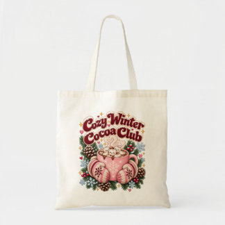 Cozy Winter Cocoa Club Festive Holiday Tote Bag