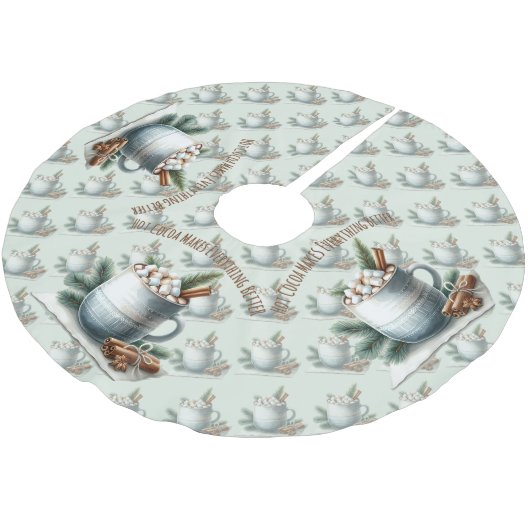 Cozy Winter Cocoa Marshmallow Mug Scene Kerstboom Rok (Gekanteld)