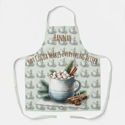 Cozy Winter Cocoa Marshmallow Mug Scene Schort (Voorkant)