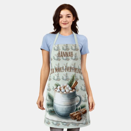 Cozy Winter Cocoa Marshmallow Mug Scene Schort (Gedragen)