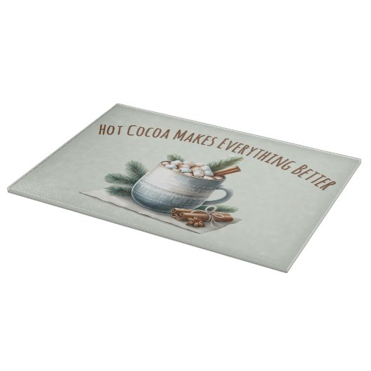 Cozy Winter Cocoa Marshmallow Mug Scene Snijplank (Hoek)
