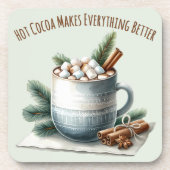 Cozy Winter Cocoa Marshmallow Scene Bier Onderzetter (Voorkant)