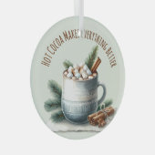 Cozy Winter Cocoa Marshmallow Scene Glas Ornament (Voorkant Rechts)