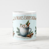Cozy Winter Cocoa Marshmallow Scene Grote Koffiekop (Voorkant)