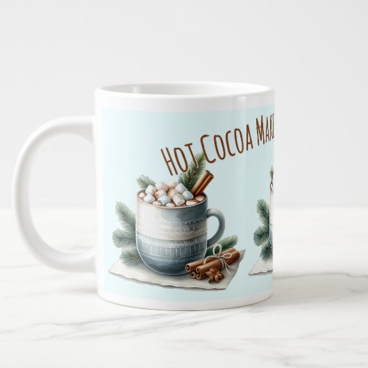 Cozy Winter Cocoa Marshmallow Scene Grote Koffiekop (Links)