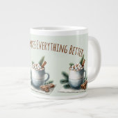 Cozy Winter Cocoa Marshmallow Scene Grote Koffiekop (Voorkant rechts)