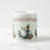 Cozy Winter Cocoa Marshmallow Scene Grote Koffiekop (Voorkant)