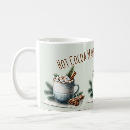 Cozy Winter Cocoa Marshmallow Scene Koffiemok (Links)