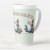 Cozy Winter Cocoa Marshmallow Scene Latte Mok (Rechterhoek)