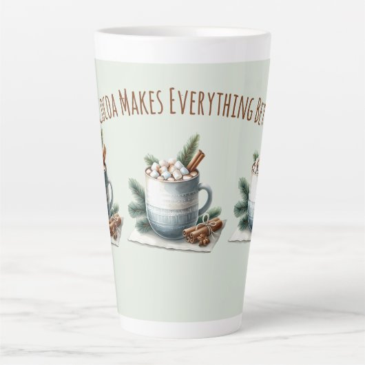 Cozy Winter Cocoa Marshmallow Scene Latte Mok (Voorkant)