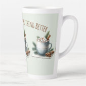 Cozy Winter Cocoa Marshmallow Scene Latte Mok (Rechts)