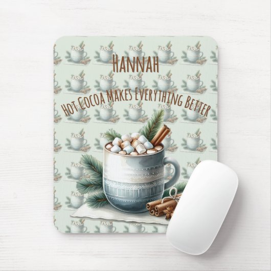 Cozy Winter Cocoa Marshmallow Scene Muismat (Met muis)