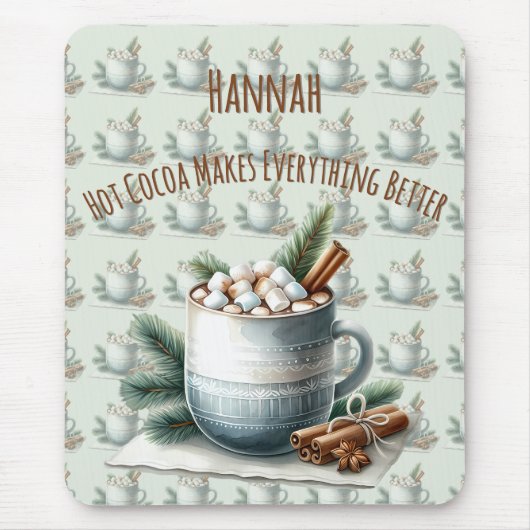 Cozy Winter Cocoa Marshmallow Scene Muismat (Voorkant)