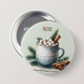 Cozy Winter Cocoa Marshmallow Scene Ronde Button 7,6 Cm (Voorkant /achterkant)