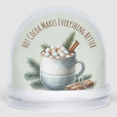Cozy Winter Cocoa Marshmallow Scene Sneeuwbol (Voorkant)