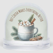 Cozy Winter Cocoa Marshmallow Scene Sneeuwbol (Achterkant)