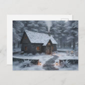 Cozy Winter Cottage in the Woods  Briefkaart (Voorkant / Achterkant)