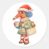 Cozy Winter Creature Illustration Sticker (Voorkant)