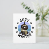 Cozy Winter, Cute Owl Briefkaart (Staand voorkant)