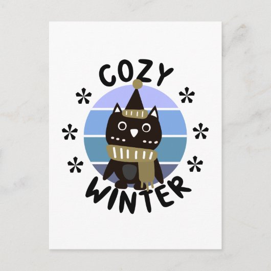 Cozy Winter, Cute Owl Briefkaart (Voorkant)