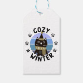 Cozy Winter, Cute Owl Cadeaulabel (Voorkant)