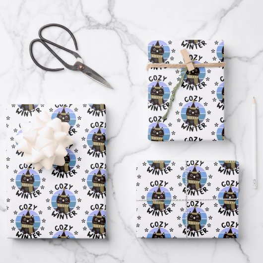 Cozy Winter, Cute Owl Inpakpapier Vel (Voorkant)