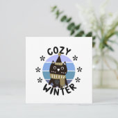 Cozy Winter, Cute Owl Kaart (Staand voorkant)