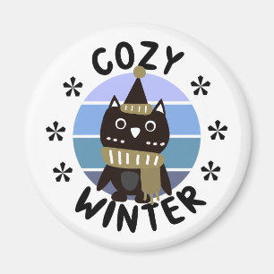 Cozy Winter, Cute Owl Magneet