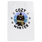 Cozy Winter, Cute Owl Medium Cadeauzakje (Voorkant)