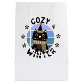 Cozy Winter, Cute Owl Medium Cadeauzakje (Achterkant)