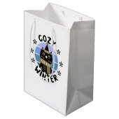 Cozy Winter, Cute Owl Medium Cadeauzakje (Achterkant Gekanteld)