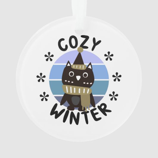 Cozy Winter, Cute Owl Ornament (achterkant)