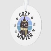 Cozy Winter, Cute Owl Ornament (voorkant)