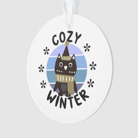 Cozy Winter, Cute Owl Ornament (voorkant)