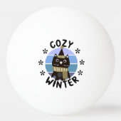 Cozy Winter, Cute Owl Pingpongbal (Achterkant)