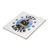 Cozy Winter, Cute Owl Tegeltje (Zijkant)