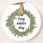 Cozy Winter Day Zandsteen Onderzetter (Voorkant)