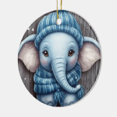 Cozy Winter Elephant Ornament (Links)