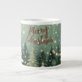 Cozy Winter Forest "Merry Christmas" Mug Grote Koffiekop (Voorkant)