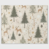 Cozy Winter Forest Pattern Cadeaupapier (Vlak)