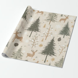 Cozy Winter Forest Pattern Cadeaupapier