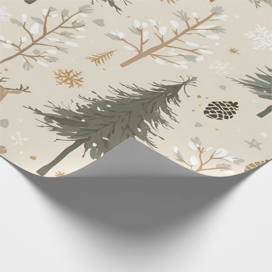Cozy Winter Forest Pattern Cadeaupapier (Hoek)