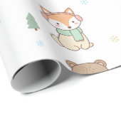  Cozy Winter Friends Gift Wrap Cadeaupapier (Rol Hoek)