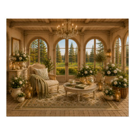 Cozy Winter Garden Botanical Cottage Wall Art Post Perfect Poster