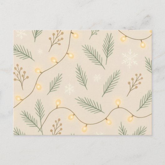 Cozy Winter Glow - Minimalist Holiday Pattern Feestdagenkaart (Voorkant)