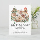 Cozy Winter Holiday zijn koude buitenste Baby show Kaart (Staand voorkant)