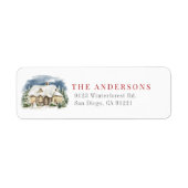 Cozy Winter Home Christmas Holiday Return Address Etiket (Voorkant)