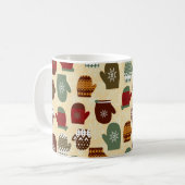 Cozy Winter Kerstfeestdag Mittens Koffiemok (Voorkant links)