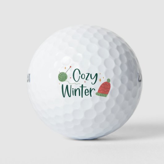 Cozy Winter Kerstmis Golfballen (Voorkant)